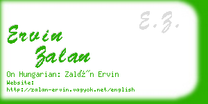 ervin zalan business card